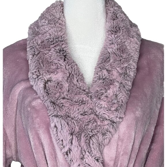 Wrap Around Luxury Robe Sz M Carole Hochman Soft And Warm Double Ties Pink - Picture 7 of 11